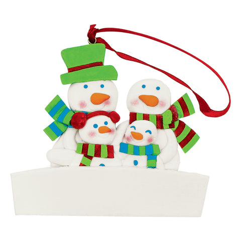 Snowman Family of Four Ornament