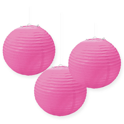 Bright Pink Round Paper Lanterns