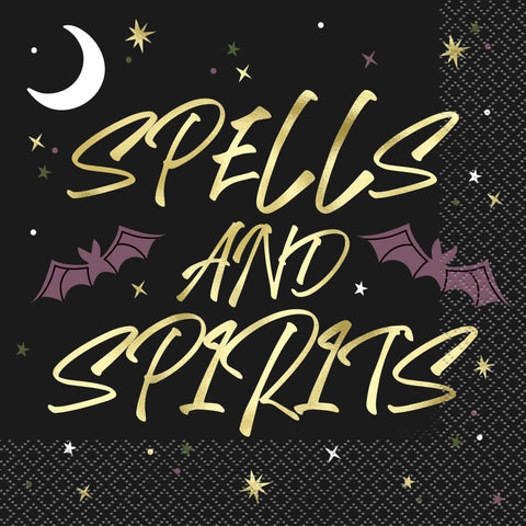 Celestial Halloween "Spells and Spirits" Luncheon Napkins