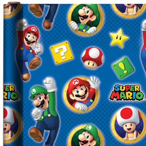 Super Mario Brothers Printed Gift Wrap, 8'