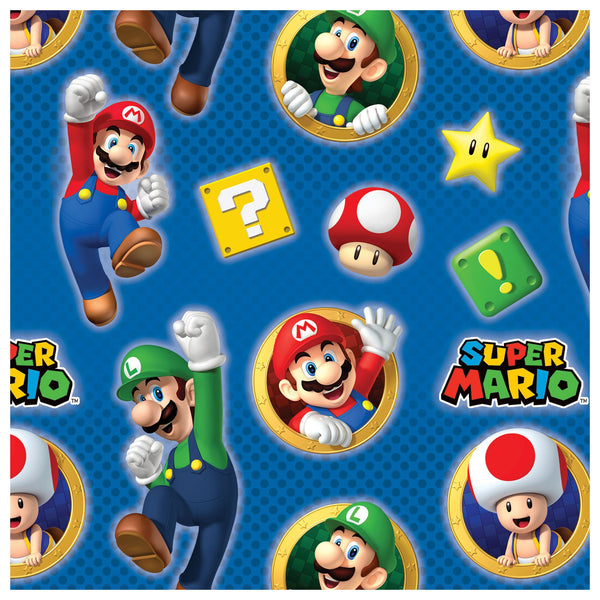 Super Mario Brothers Printed Gift Wrap, 8'
