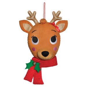 Reindeer Head Plush Door Hanger