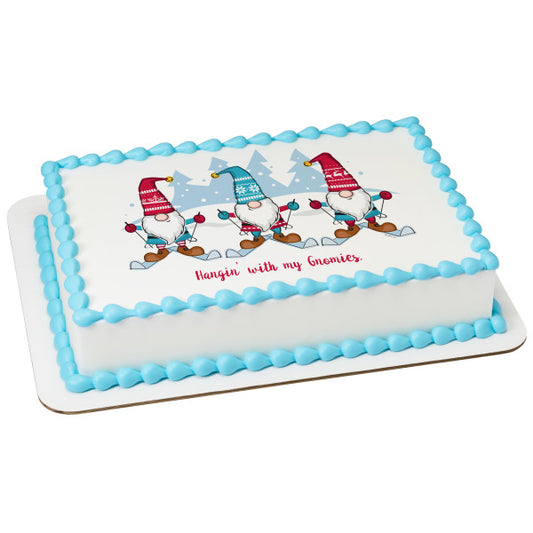 Hangin' With my Gnomies Edible Cake Topper Image