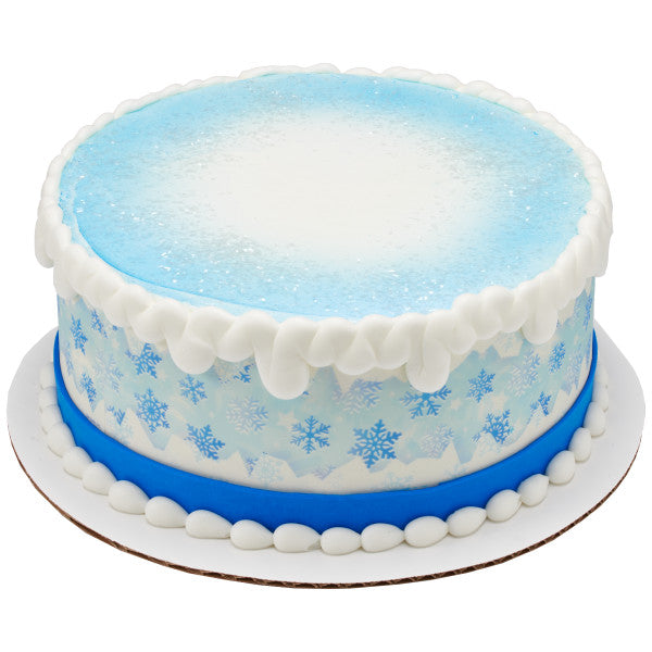 Winterland Snowflakes Edible Cake Topper Image Strips