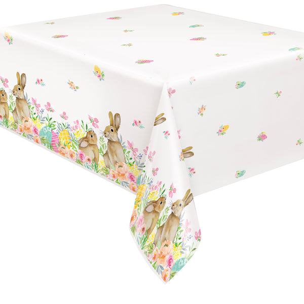 Watercolor Pastel Easter Rectangular Plastic Table Cover, 54" x 84", 1ct