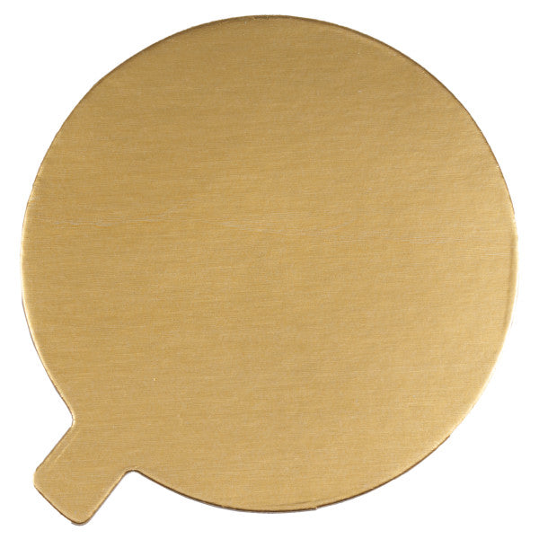Cake Board Corrugated 4" Round Black/Gold Reversible with Tab