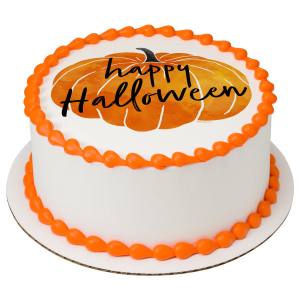 Happy Halloween Edible Cake Topper Image