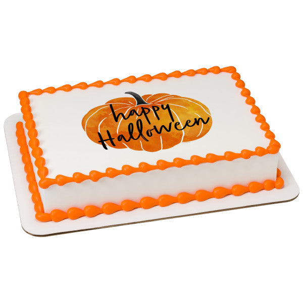 Happy Halloween Edible Cake Topper Image