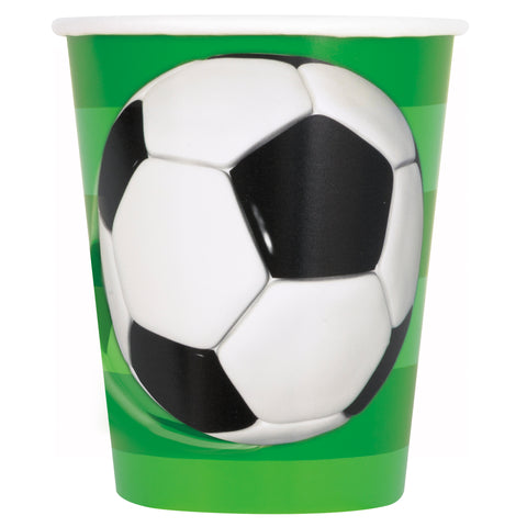 Soccer 9oz Paper Cups, 8ct