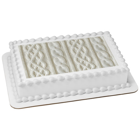 Chunky Knit Edible Cake Topper Image