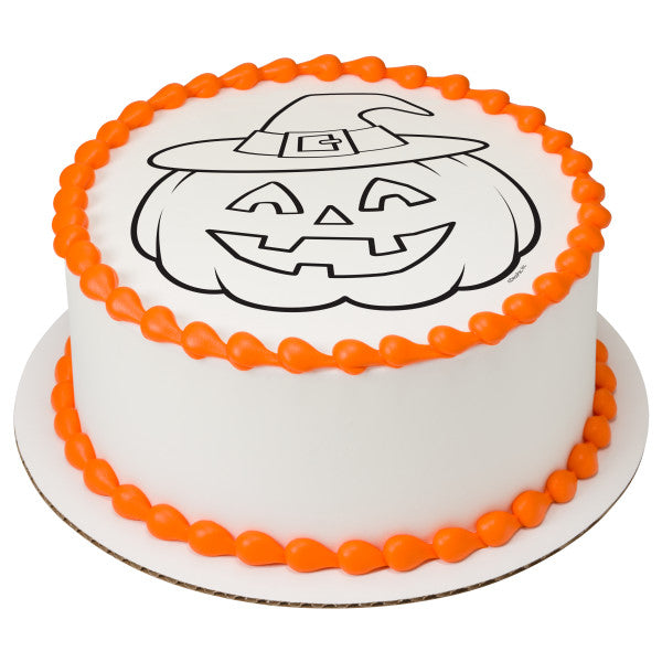 Paintable Pumpkin Edible Cake Topper Image