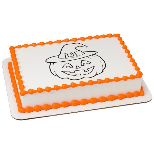 Paintable Pumpkin Edible Cake Topper Image