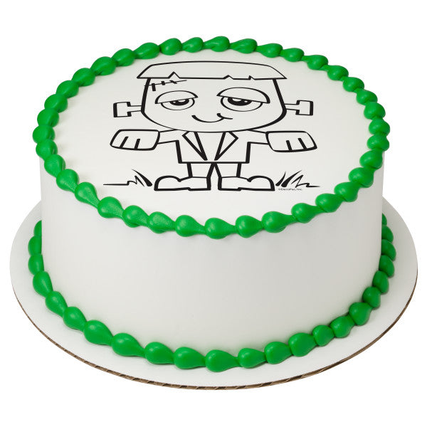 Paintable Frankenstein Edible Cake Topper Image