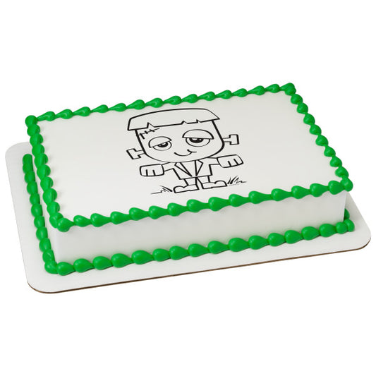 Paintable Frankenstein Edible Cake Topper Image