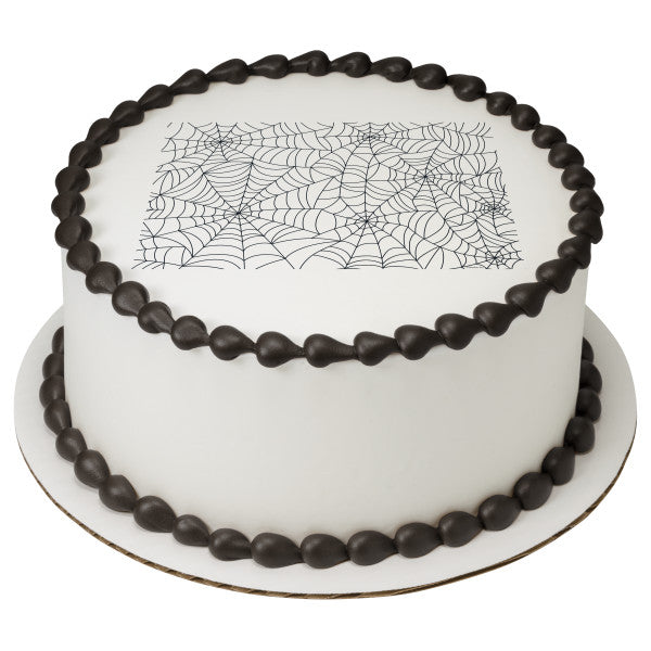 Spider Web Pattern Edible Cake Topper Image