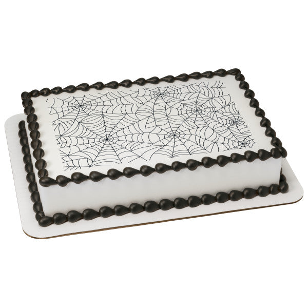 Spider Web Pattern Edible Cake Topper Image