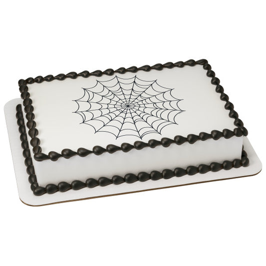 Spider Web Edible Cake Topper Image