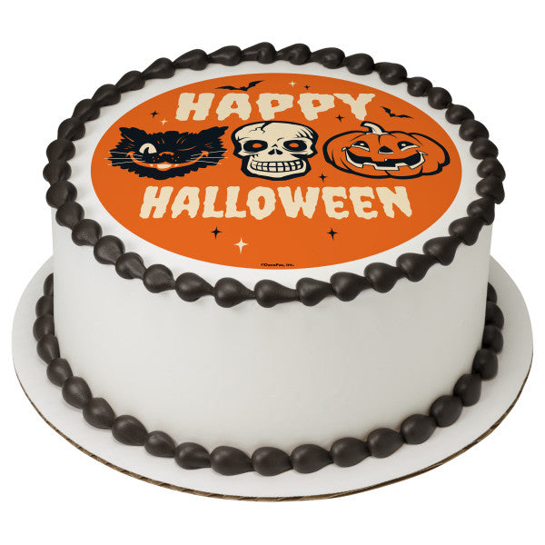 Frightful Halloween Edible Cake Topper Image