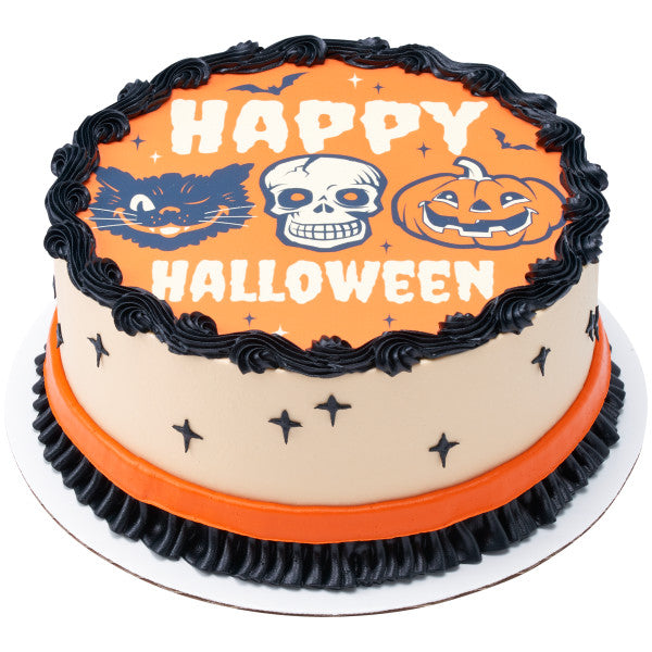 Frightful Halloween Edible Cake Topper Image
