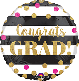 Gold Confetti Grad Holographic 18" Foil Balloon
