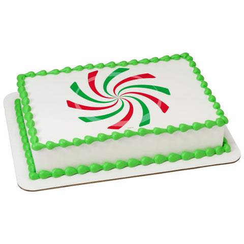 Peppermint Candy Edible Cake Topper Image