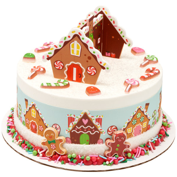 Gingerbread Village Edible Cake Topper Image Strips
