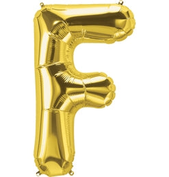 34" Letter F Gold Balloon, 1ct