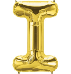 34" Letter I Gold Balloon, 1ct