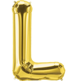 34" Letter L Gold Balloon, 1ct