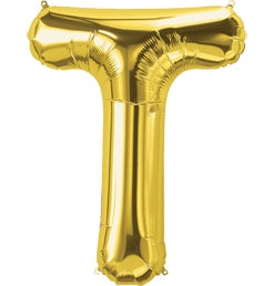 34" Letter T Gold Balloon, 1ct