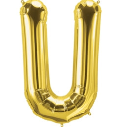 34" Letter U Gold Balloon, 1ct