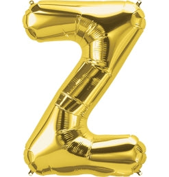34" Letter Z Gold Balloon, 1ct