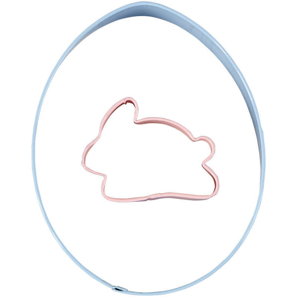 Egg and Mini Bunny Cookie Cutter Set, 2-Piece