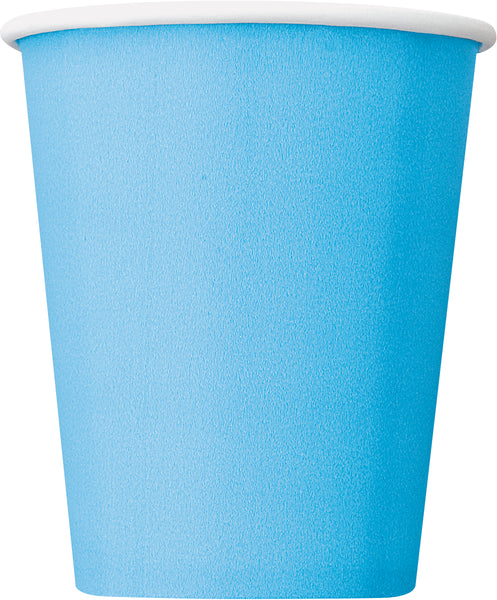 Powder Blue Solid 9oz Paper Cups, 14ct