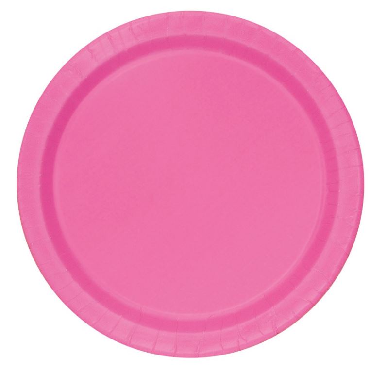 Hot Pink Solid Round 9" Dinner Plates, 16ct