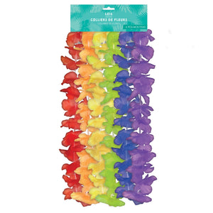 Floral Rainbow Leis, 6pcs