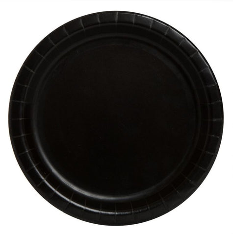 Black Solid Round 9" Dinner Plates, 8ct