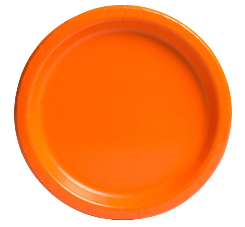 Pumpkin Orange Solid Round 9" Dinner Plates, 16ct