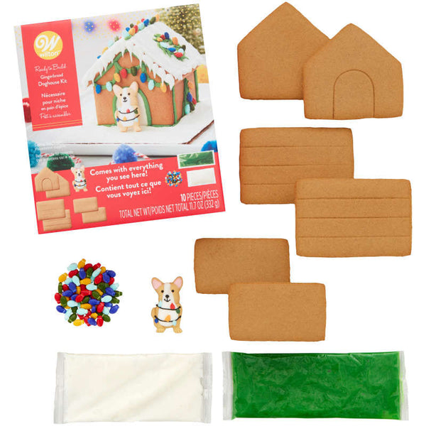 Ready to Build Gingerbread Corgi Doghouse Kit