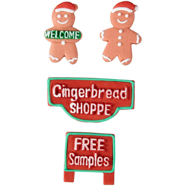 Gingerbread Men and Holiday Signs Candy Decorations