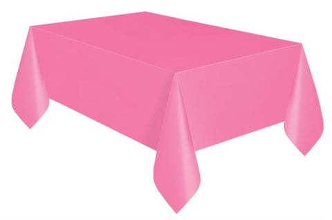 Hot Pink Solid Rectangular Plastic Table Cover, 54" x 108"