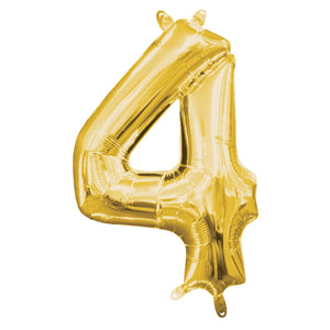 Balloon Air-Filled Number "4"- Gold