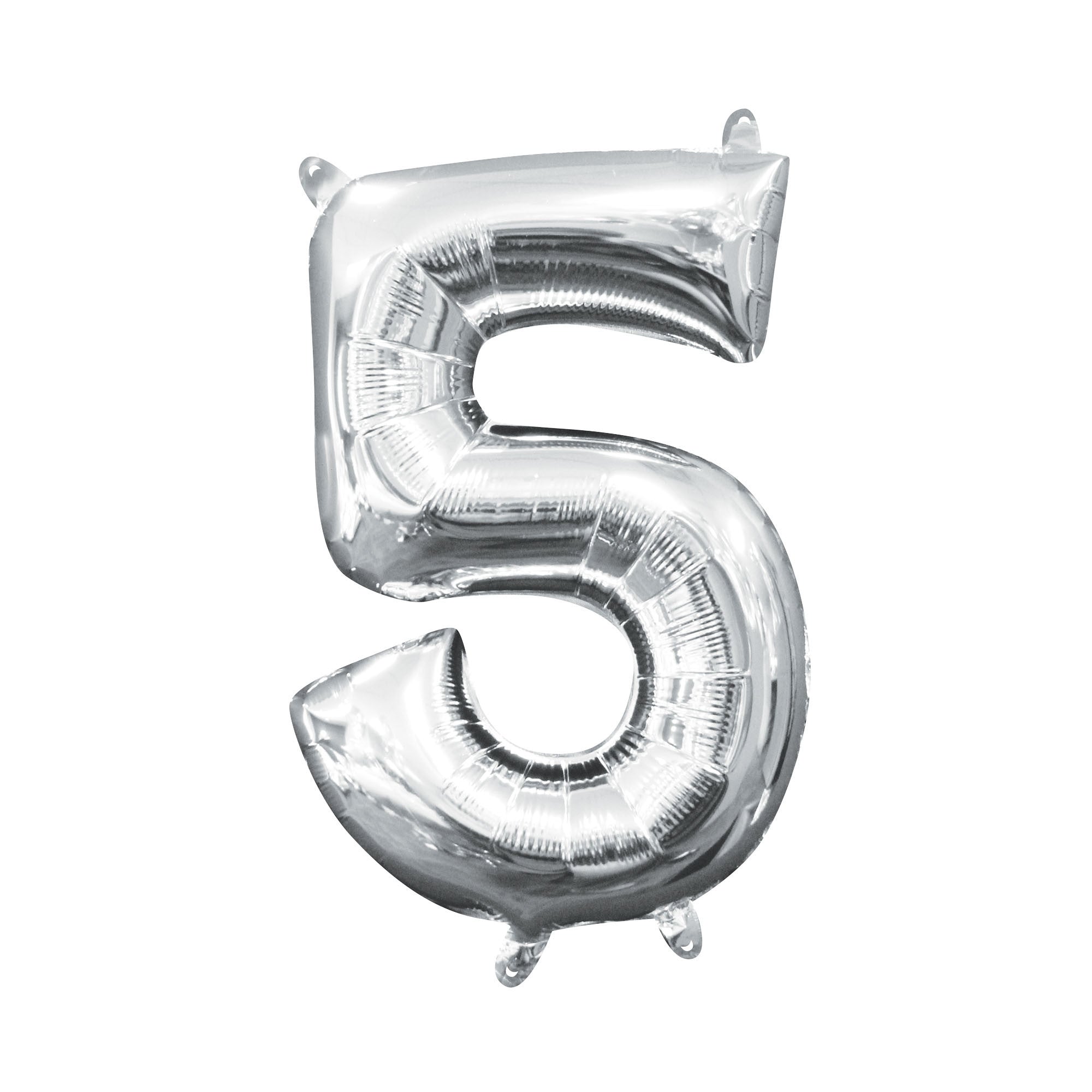 Balloon Air-Filled Number "5"- Silver