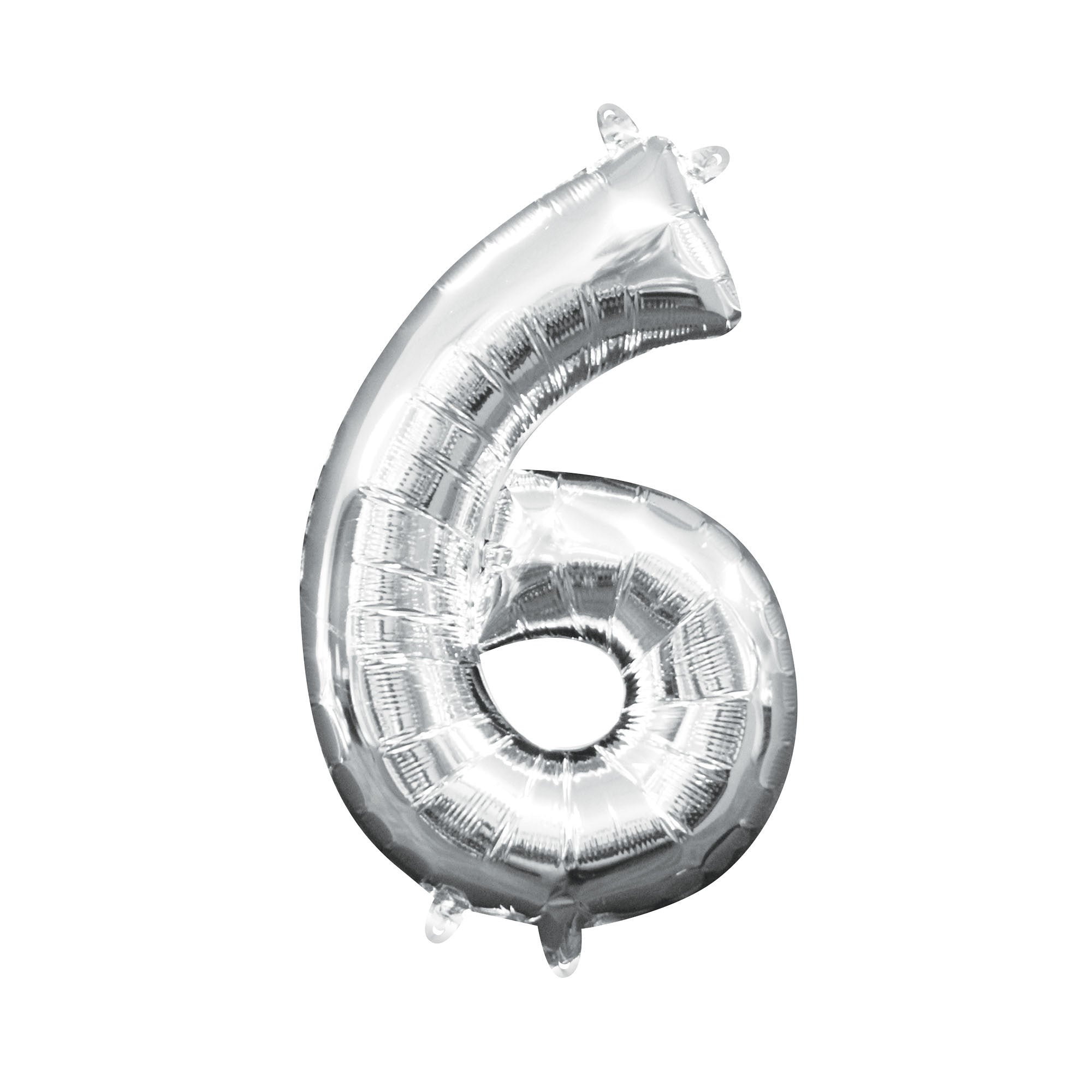 Balloon Air-Filled Number "6"- Silver