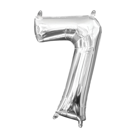 Balloon Air-Filled Number "7"- Silver
