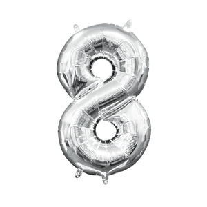 Balloon Air-Filled Number "8"- Silver