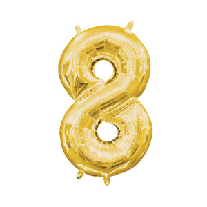 Balloon Air-Filled Number "8"- Gold
