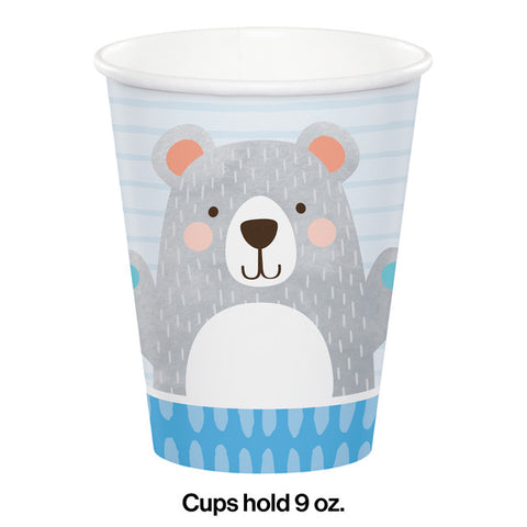 Blue Birthday Bear Printed Cups