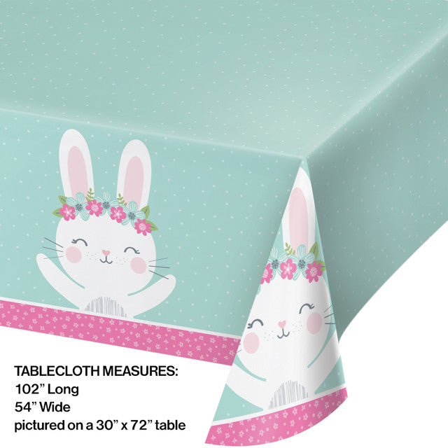 Pink Birthday Bunny Table Covering