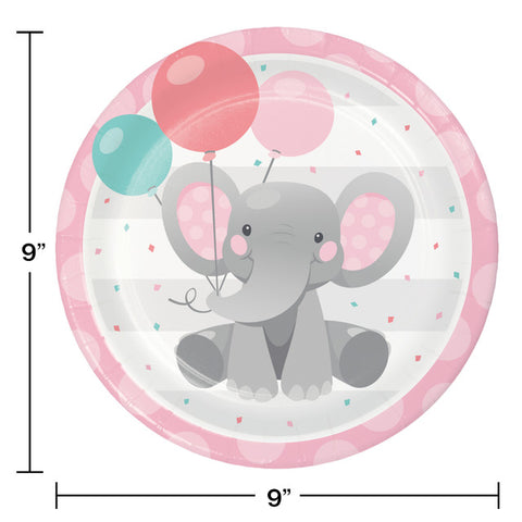 Pink Enchanted Elephant Party Plates